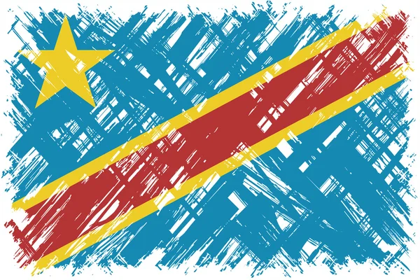Kongolesiska grunge flagga. Vektor illustration. — Stock vektor