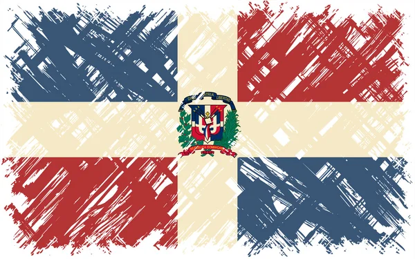 Bandera grunge de República Dominicana. Ilustración vectorial . — Vector de stock