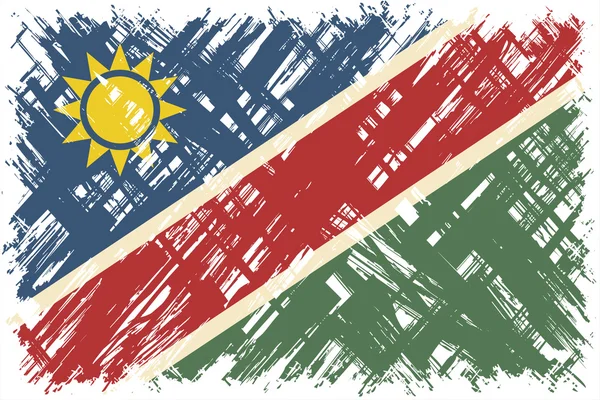 Namíbiai grunge zászló. Vektoros illusztráció. — Stock Vector