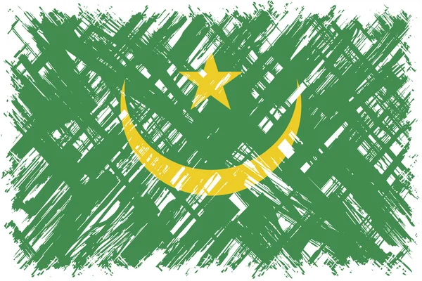 Bandiera grunge mauritana. Illustrazione vettoriale . — Vettoriale Stock