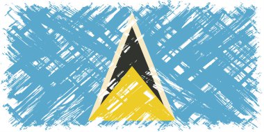 Saint Lucia grunge bayrak. Vektör çizim.