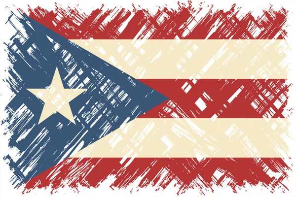 Bandera Grunge Puertorriqueña. Ilustración vectorial . — Vector de stock