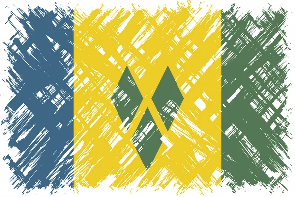 Drapeau grunge Saint-Vincent-et-les Grenadines. Illustration vectorielle . — Image vectorielle