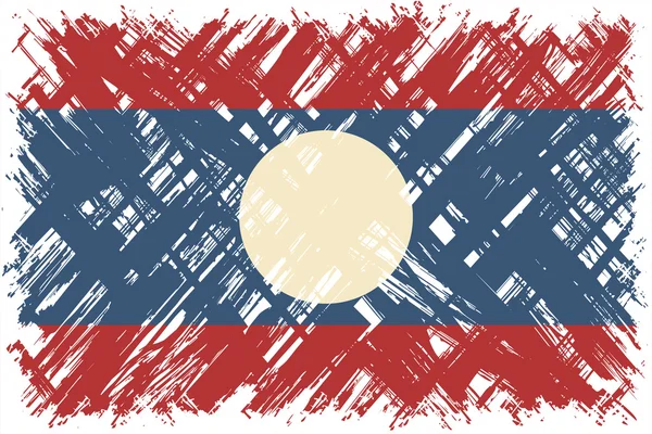 Лаосский гранж-флаг. Векторная иллюстрация . — стоковый вектор