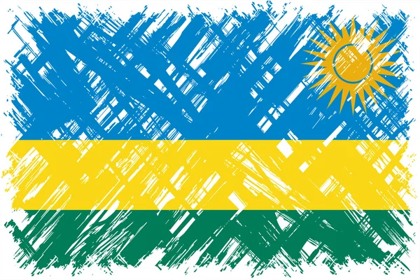 Rwandan grunge flag. Vector illustration. — Stock Vector