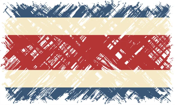 Bandera grunge costarricense. Ilustración vectorial . — Vector de stock