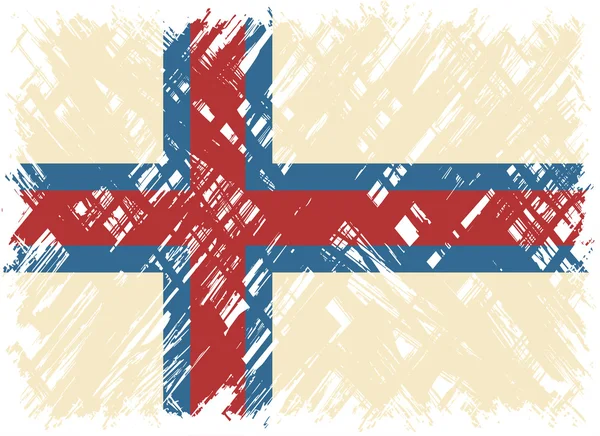 Färöer Inseln Grunge Flagge. Vektorillustration. — Stockvektor