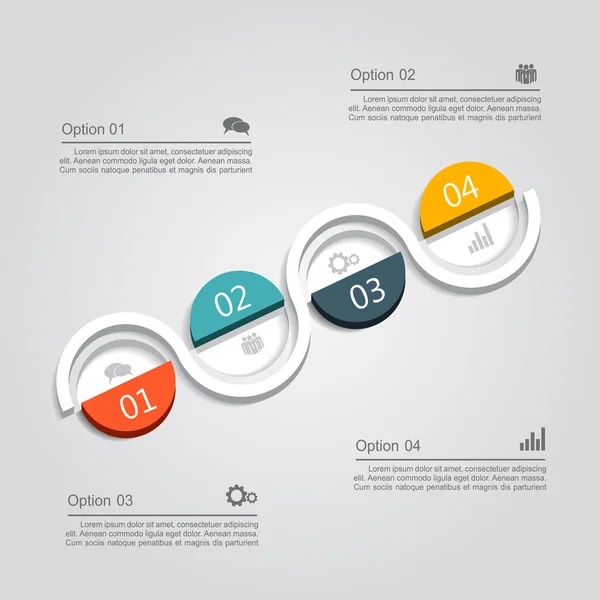 Modelo de relatório infográfico. Ilustração vetorial — Vetor de Stock