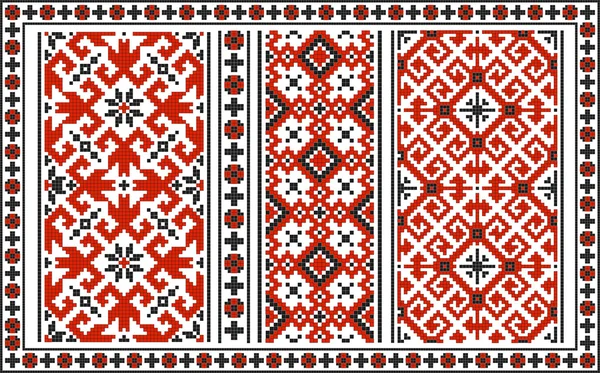 Set of seamless Ukrainian traditional patterns — Stock Vector