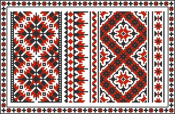 Set of seamless Ukrainian traditional patterns — Stock Vector