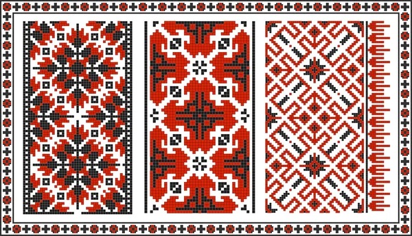 Conjunto de padrões tradicionais ucranianos sem costura —  Vetores de Stock