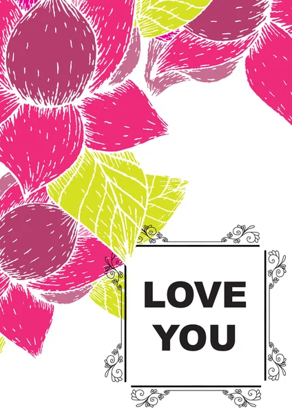 Love you card — Stock Vector