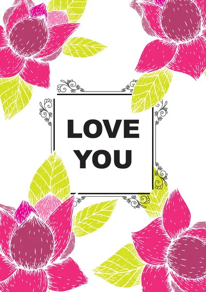 Love you card — Stock Vector