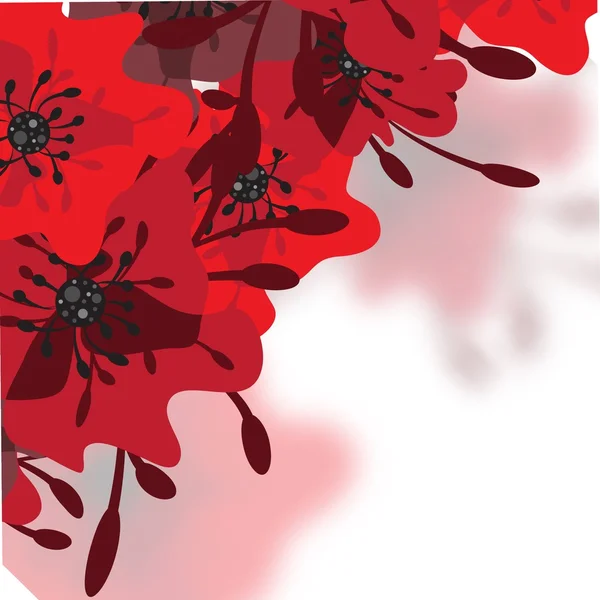 Röd blomma bakgrund — Stock vektor