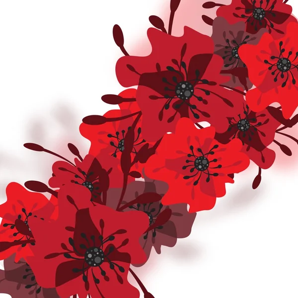 Röd blomma bakgrund — Stock vektor