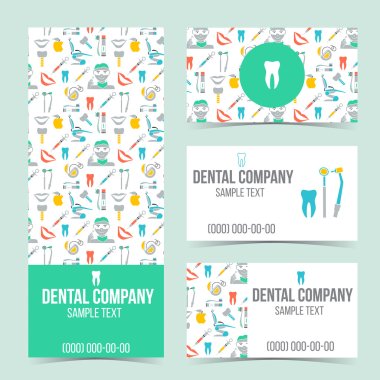 Set of dental business cards clipart