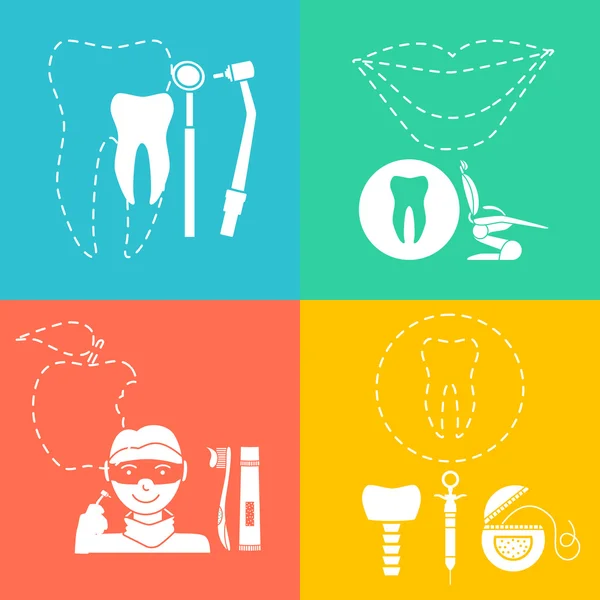 Set von Zahnsymbolen — Stockvektor