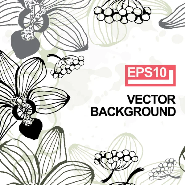 Orchid veldboeket patroon — Stockvector