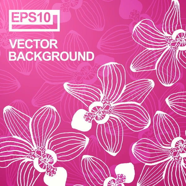 Orchid veldboeket patroon — Stockvector