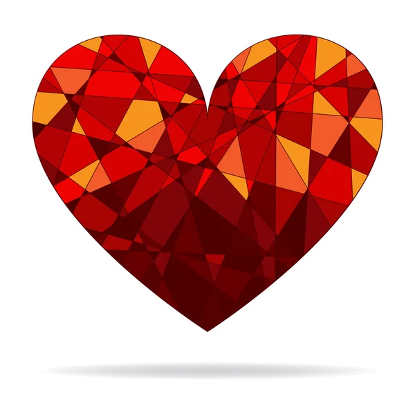 Vektor geometriska mosaik hjärta — Stock vektor