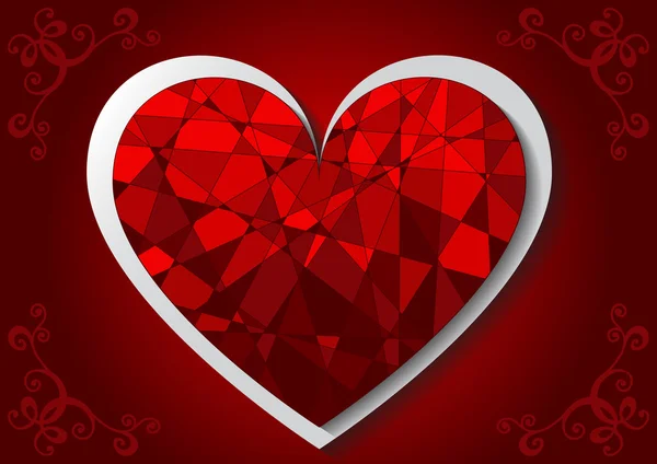 Vector geométrico corazón del mosaico — Vector de stock