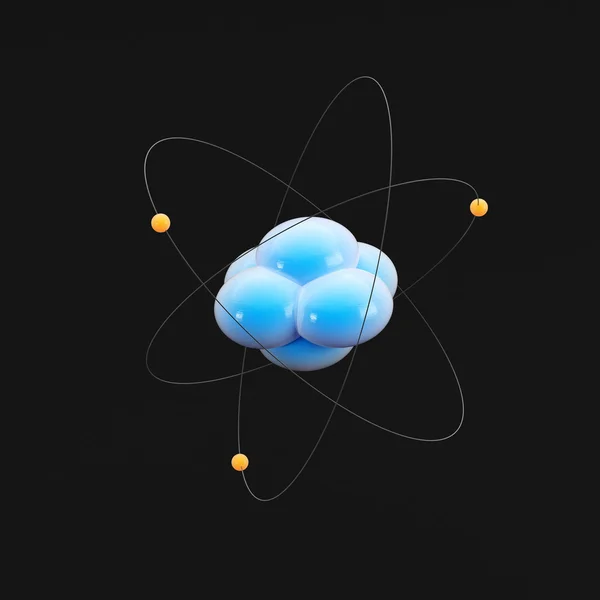 Imagen abstracta del átomo sobre fondo oscuro — Foto de Stock