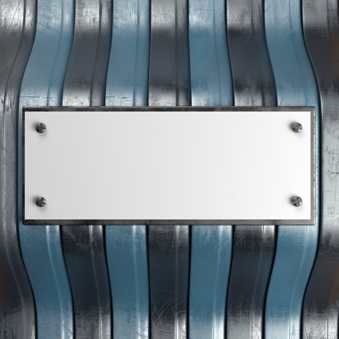 Boş etikel ile çizilmiş şeritli metal arka plan