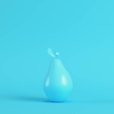Parlak mavi armut renginde armut. Minimalizm kavramı. 3d hazırlayıcı