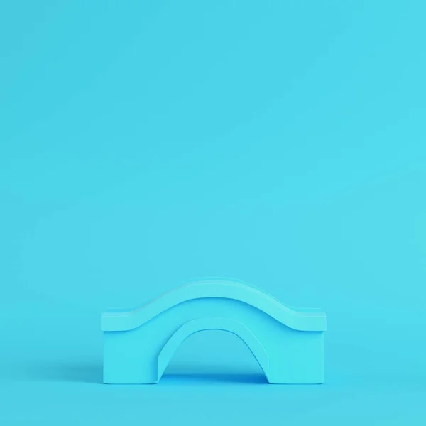Bridge Bright Blue Background Pastel Colors Minimalism Concept Render — Stock Photo, Image