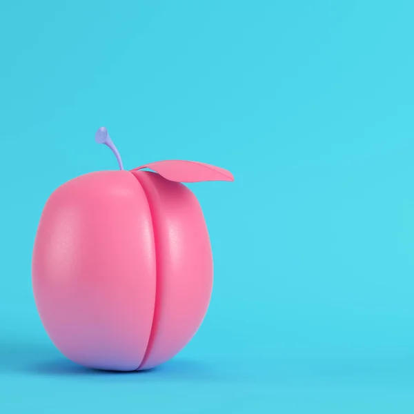 Roze Pruim Helderblauwe Achtergrond Pastelkleuren Minimalisme Concept Renderen — Stockfoto