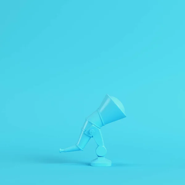 Telescópio Sobre Fundo Azul Brilhante Cores Pastel Conceito Minimalismo Renderização — Fotografia de Stock