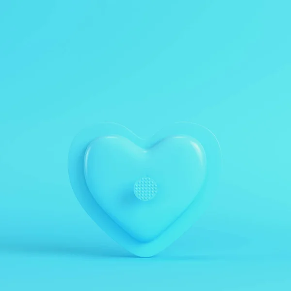 Forma Abstracta Del Corazón Sobre Fondo Azul Brillante Colores Pastel — Foto de Stock