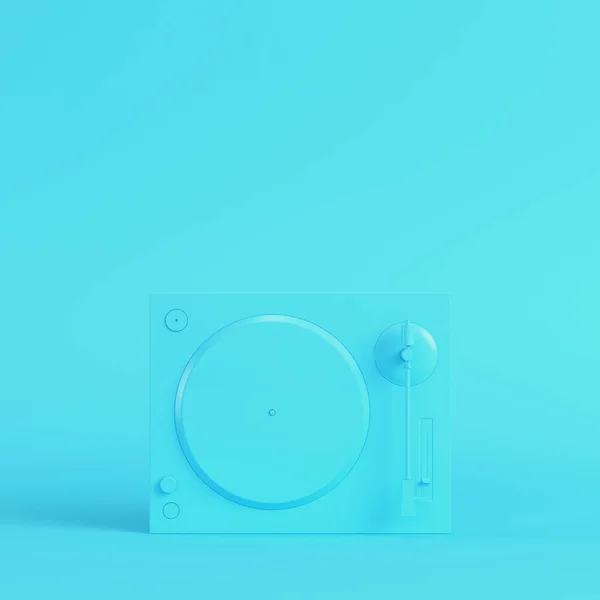 Giradiscos Sobre Fondo Azul Brillante Colores Pastel Concepto Minimalista Renderizar —  Fotos de Stock