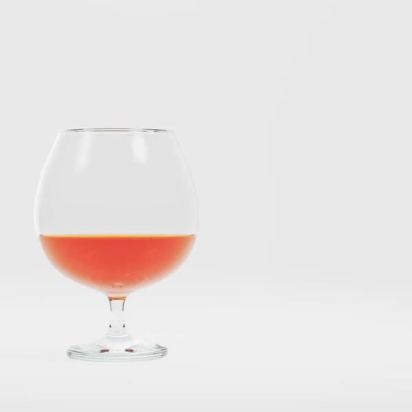 Verre Avec Alcool Sur Fond Lumineux Rendu — Photo