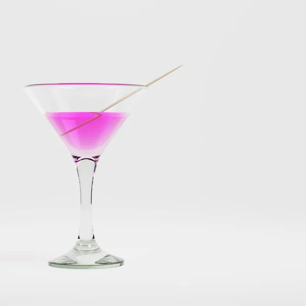 Coctail Com Palito Dentes Sobre Fundo Brilhante Renderização — Fotografia de Stock