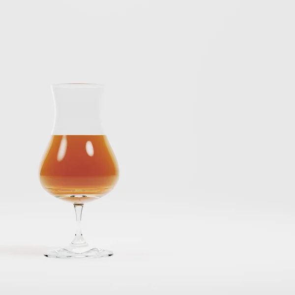 Verre Avec Alcool Sur Fond Lumineux Rendu — Photo