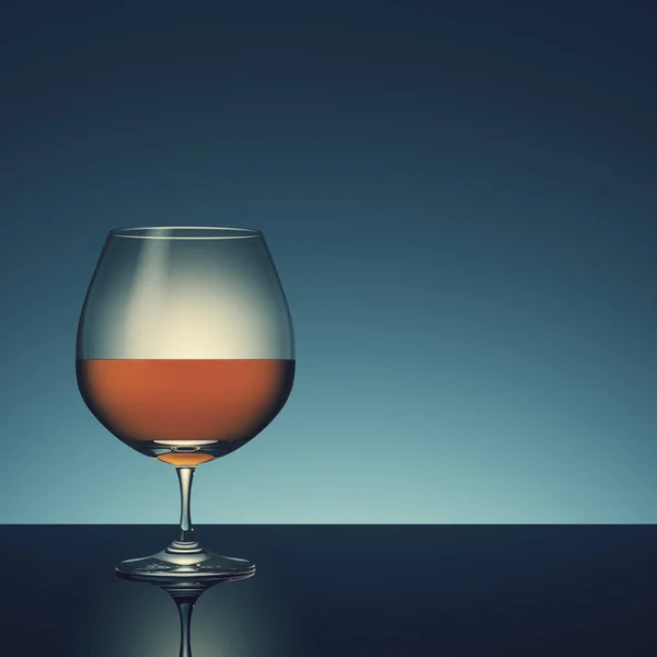 Verre Avec Alcool Sur Fond Sombre Rendu — Photo