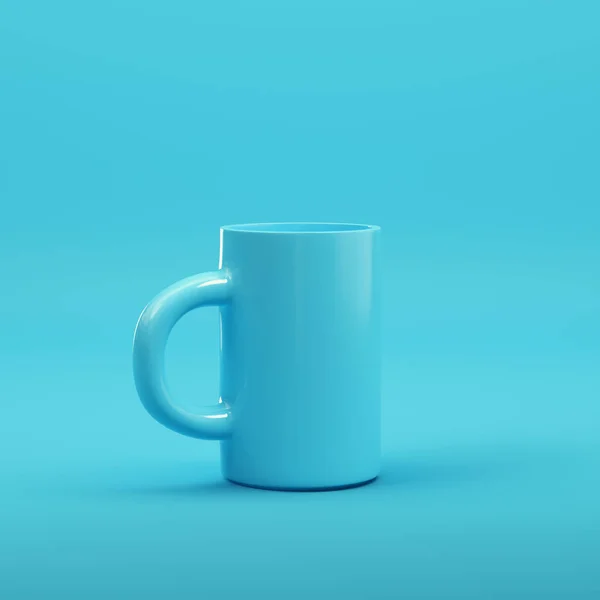 Coffee Mug Bright Blue Background Pastel Colors Minimalism Concept Render — ストック写真