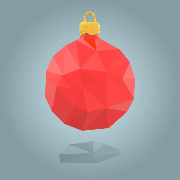 Bola de Navidad poligonal — Vector de stock