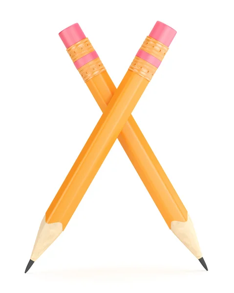 Orange pencil with erase — Stock Photo, Image
