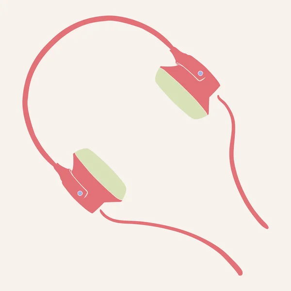 Auriculares sobre fondo rosa claro — Archivo Imágenes Vectoriales
