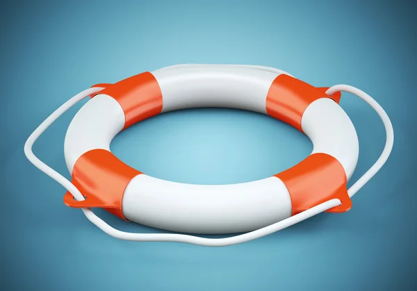 Lifebuoy on dark blue background — Stock Photo, Image