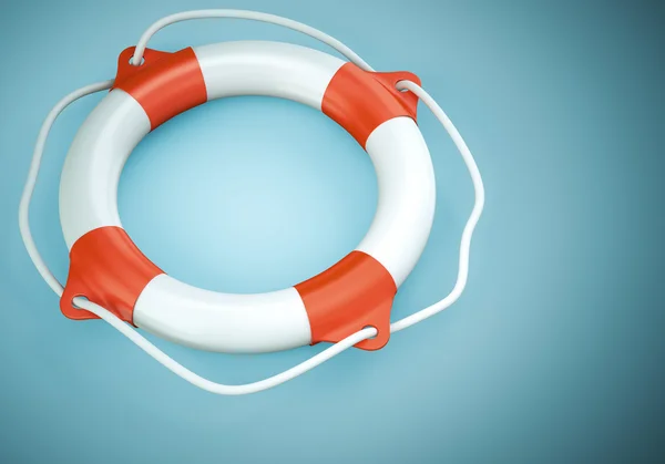 Lifebuoy on dark blue background — Stock Photo, Image