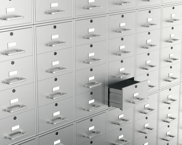 File cabinet with open drawer — Stock Photo, Image