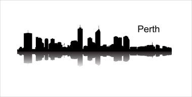Detaylı vektör Perth siluet manzarası