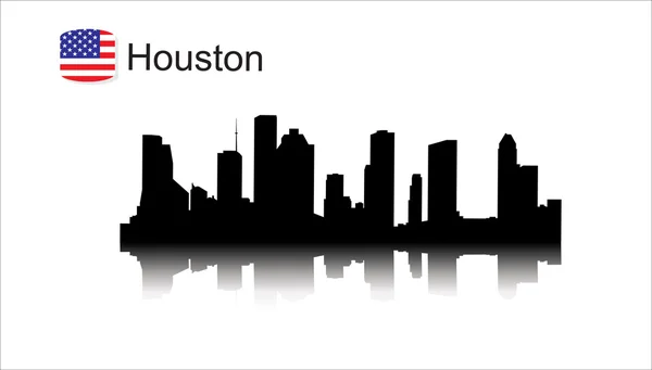 Houston, Texas skyline. Sílhueta vetorial detalhada — Vetor de Stock