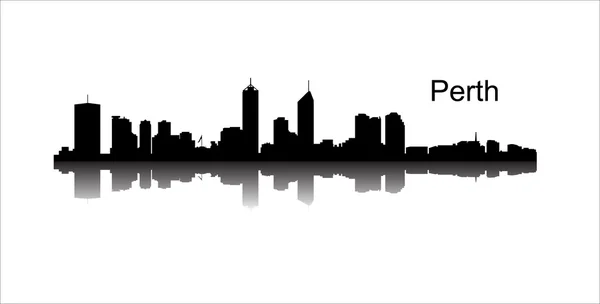 Detaylı vektör Perth siluet manzarası