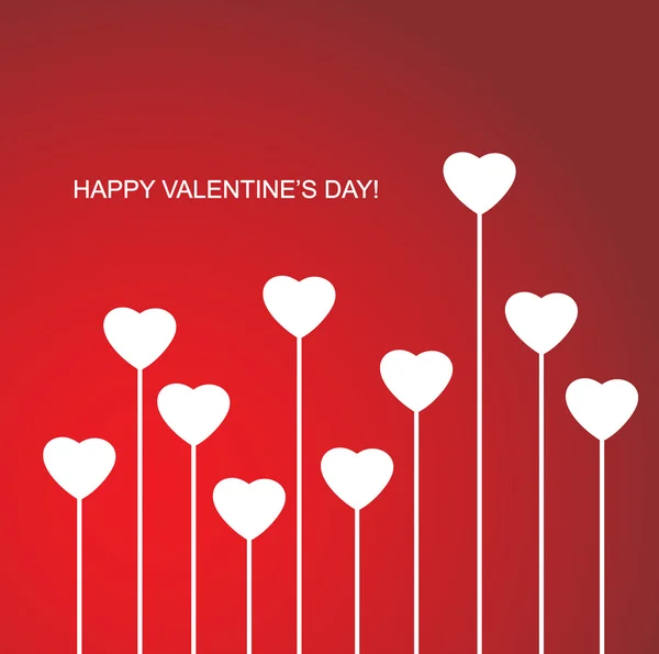 День Святого Валентина серця квіти на червоному тлі — стоковий вектор