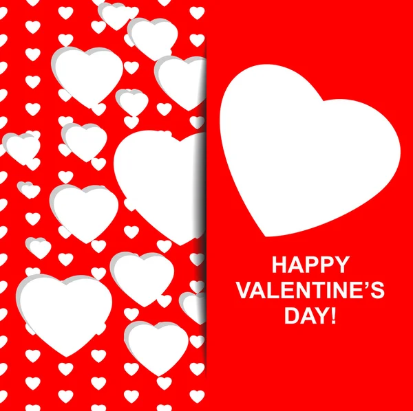 Día de San Valentín Flores de corazón sobre fondo rojo — Vector de stock