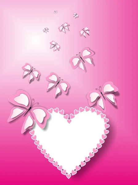 Różowy valentine karty — Zdjęcie stockowe